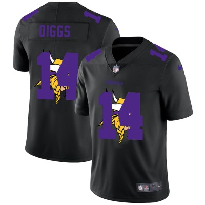 Minnesota Minnesota Vikings #14 Stefon Diggs Men's Nike Team Logo Dual Overlap Limited NFL Jersey Black Men's
